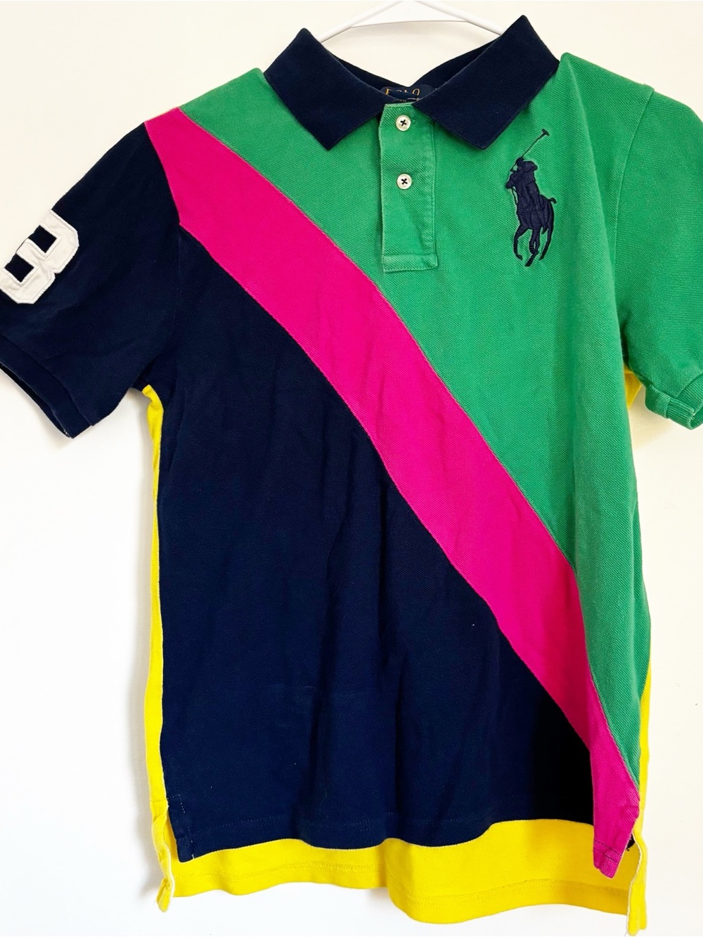 Polo Ralph Lauren Boys Big Pony Crest Polo Shirt Colorblock  Size 14